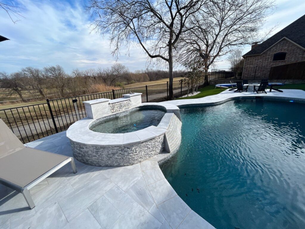 After picture of pool remodel in Frisco