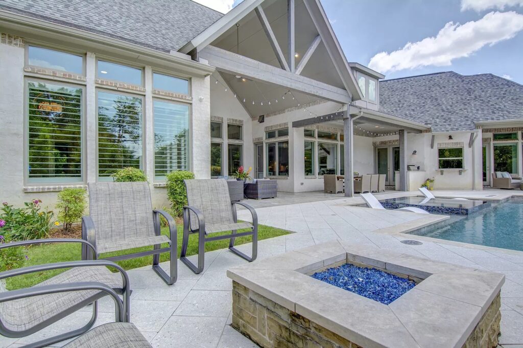 Pool in Allen, TX Outdoor living area Outdoor fire pit Pool