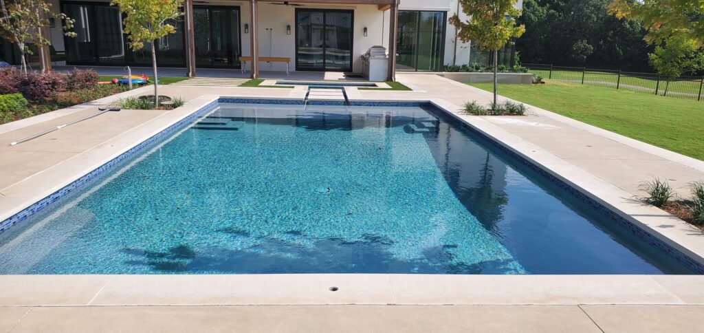 Custom linear pool in Mckinney backyard
