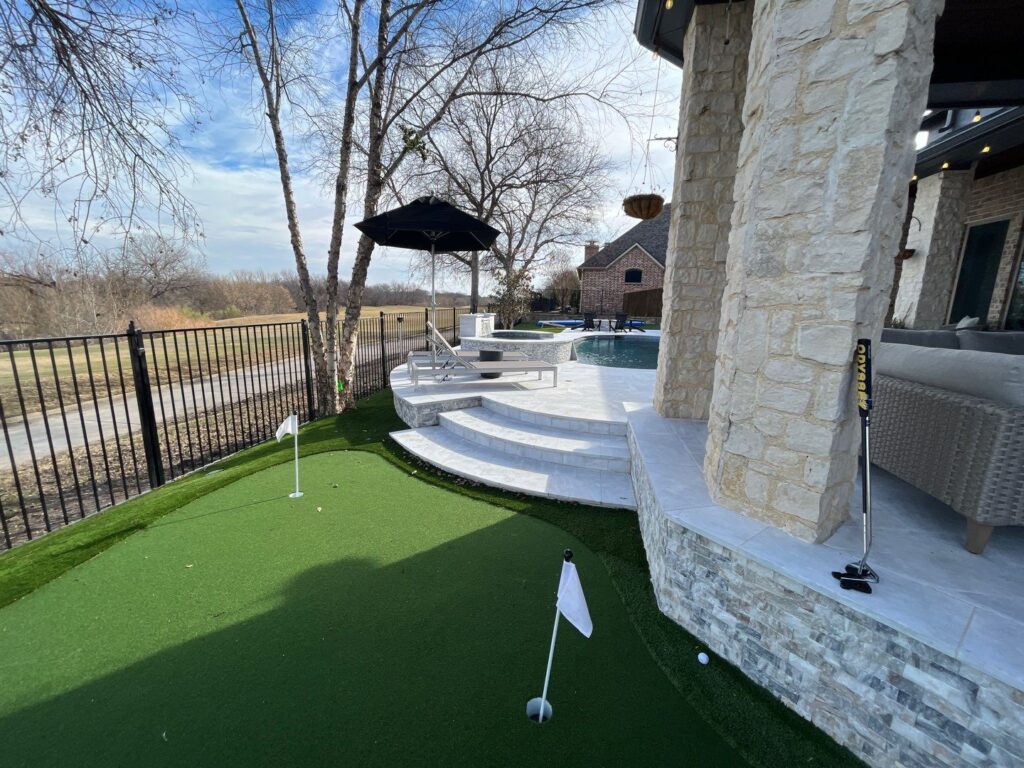 pool remodel with putting green added
